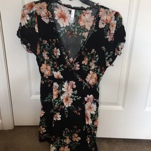 Short Black Floral Dress